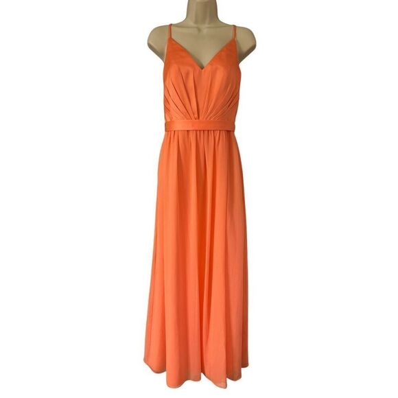 White by Vera Wang sleeveless Coral maxi dress fully lined side slit size 4 - Picture 1 of 9